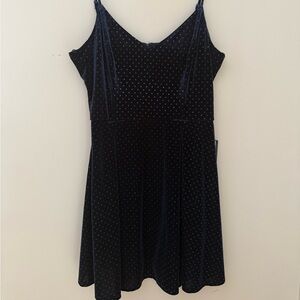 B Darlin Navy velvet fit & flare dress